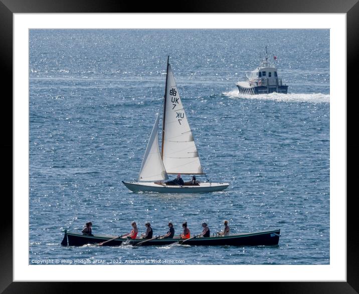 Oars, Sails and Motor Framed Mounted Print by Philip Hodges aFIAP ,