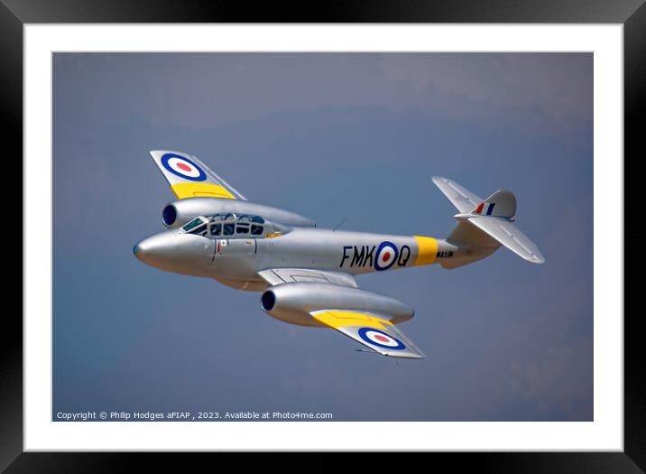 Gloster Meteor T7 WA591 Framed Mounted Print by Philip Hodges aFIAP ,
