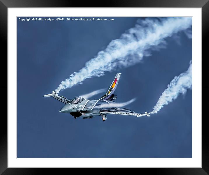 Lockheed Martin F-16AM Fighting Falcon Framed Mounted Print by Philip Hodges aFIAP ,