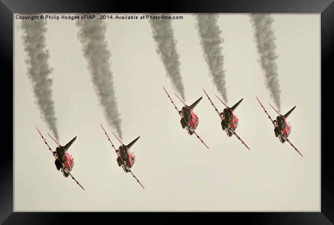  Red Arrows x 5 Framed Print by Philip Hodges aFIAP ,