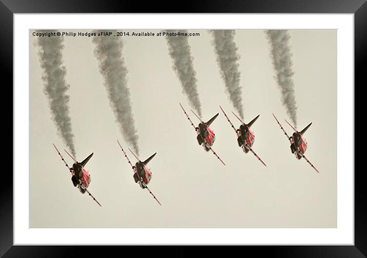  Red Arrows x 5 Framed Mounted Print by Philip Hodges aFIAP ,