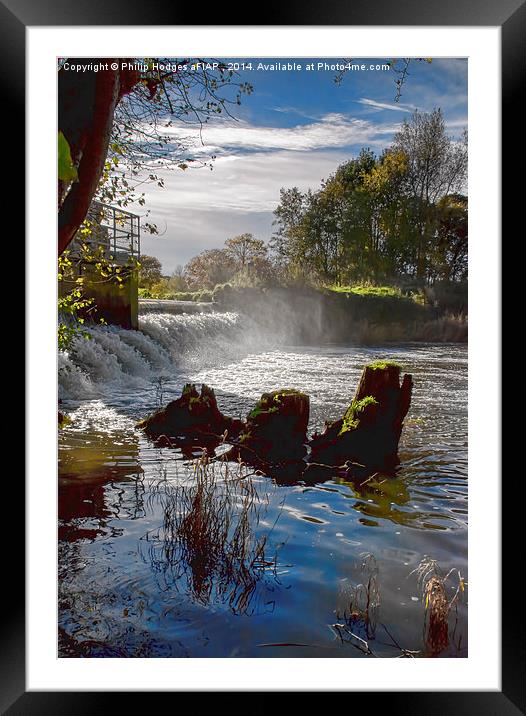 Yeovilton Weir  Framed Mounted Print by Philip Hodges aFIAP ,