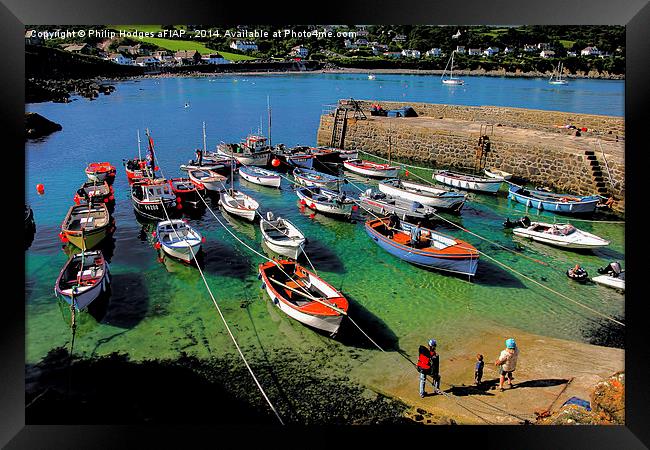  Coverack Harbour in the Summer Framed Print by Philip Hodges aFIAP ,