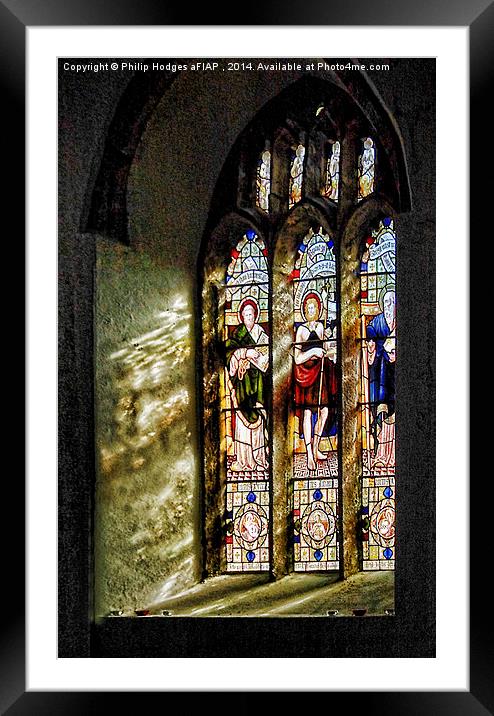  Blisland Church Window Framed Mounted Print by Philip Hodges aFIAP ,