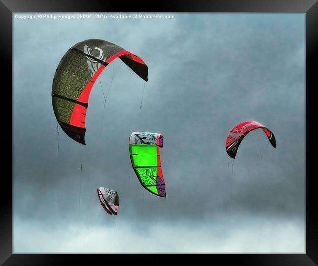  Kites Framed Print by Philip Hodges aFIAP ,