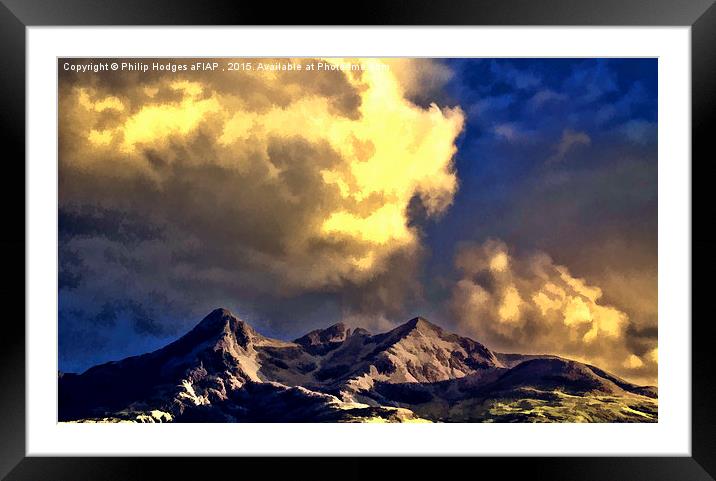  Clouds Over The Cuillins ( Painter version ) Framed Mounted Print by Philip Hodges aFIAP ,