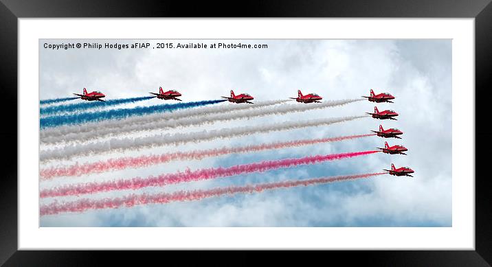  Red Arrows at Yeovilton (1) Framed Mounted Print by Philip Hodges aFIAP ,
