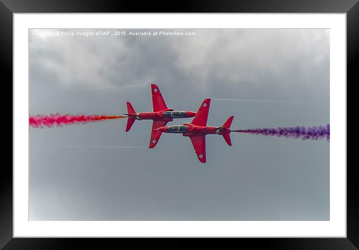 Red Arrows singletons crossover  Framed Mounted Print by Philip Hodges aFIAP ,