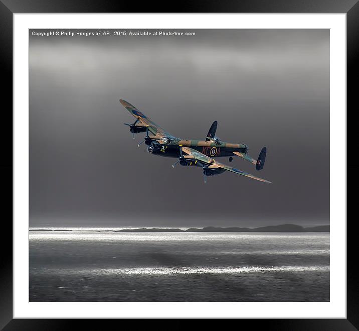  Lancaster over The Sound of Sleet Framed Mounted Print by Philip Hodges aFIAP ,