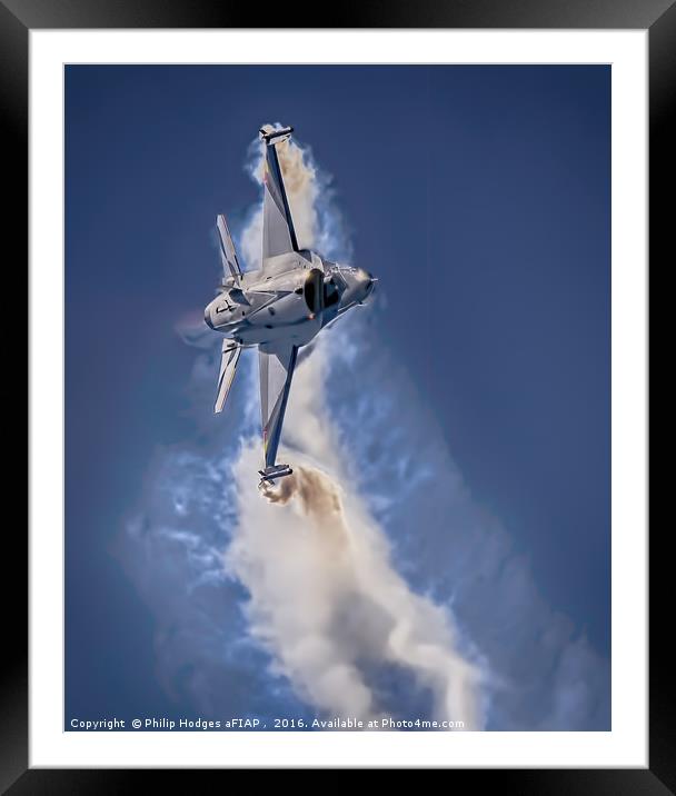 F16 Tight Turn Framed Mounted Print by Philip Hodges aFIAP ,