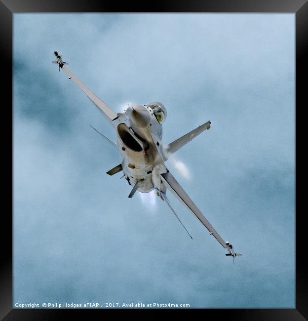 F16 In Your Face Framed Print by Philip Hodges aFIAP ,