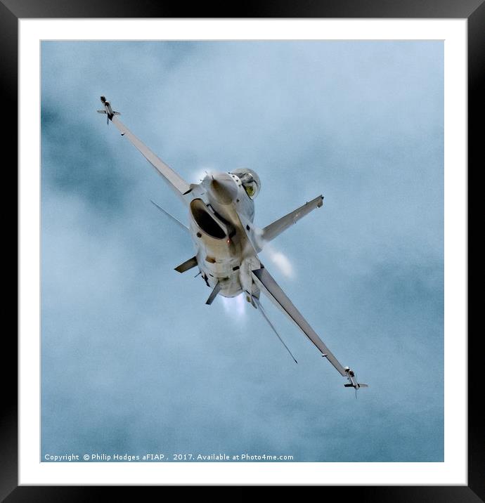 F16 In Your Face Framed Mounted Print by Philip Hodges aFIAP ,