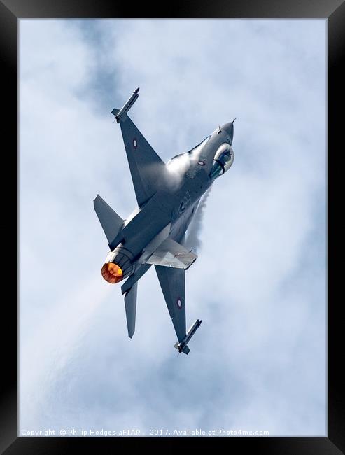 F-16AAM on Reheat Framed Print by Philip Hodges aFIAP ,