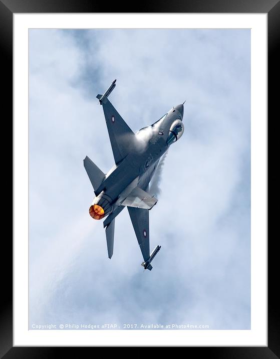 F-16AAM on Reheat Framed Mounted Print by Philip Hodges aFIAP ,