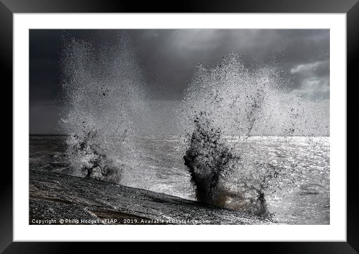 Spray over the Cob Framed Mounted Print by Philip Hodges aFIAP ,