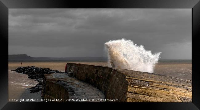 Spray ove the Cob (2) Framed Print by Philip Hodges aFIAP ,