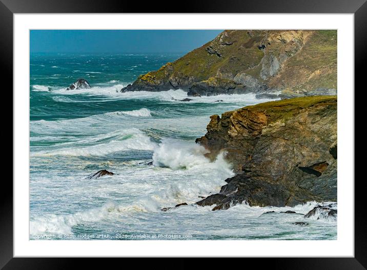 Church Cove Headland during Storm Francis 2020 Framed Mounted Print by Philip Hodges aFIAP ,