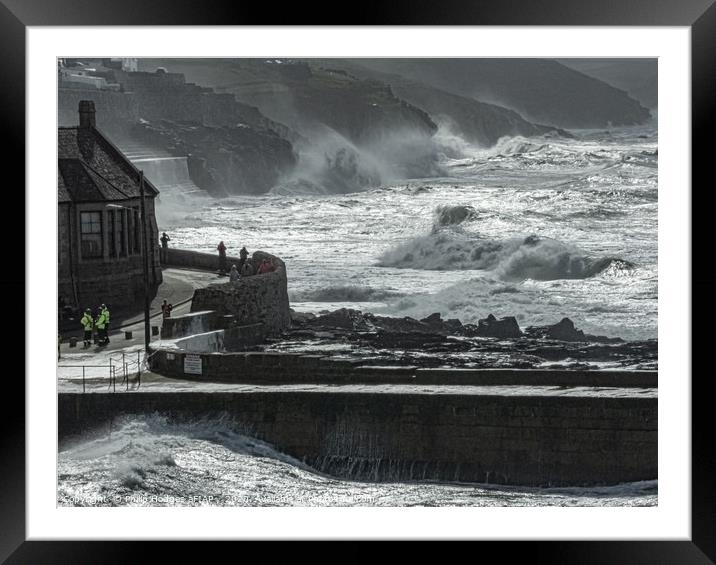 Wave Watchers at Porthleven Framed Mounted Print by Philip Hodges aFIAP ,