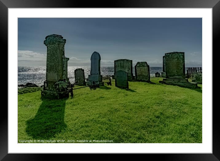 Graveyard near the Caves of Keil Framed Mounted Print by Philip Hodges aFIAP ,