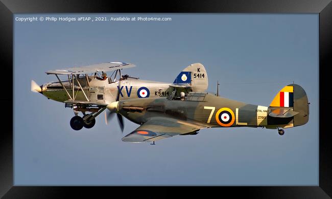 Sea Hurricane with Hawker Hind Framed Print by Philip Hodges aFIAP ,