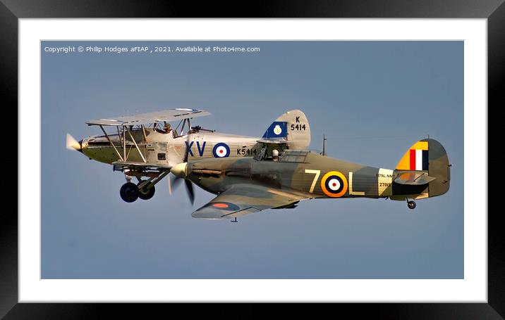 Sea Hurricane with Hawker Hind Framed Mounted Print by Philip Hodges aFIAP ,
