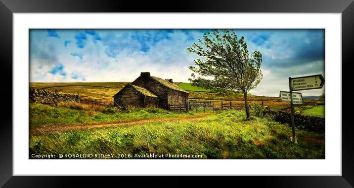STONE  BARN ON THE MOORS Framed Mounted Print by ROS RIDLEY