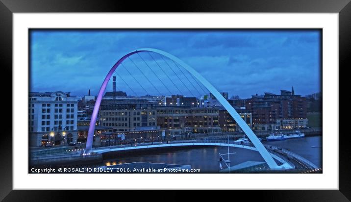 "NIGHT-TIME REFLECTIONS ACROSS THE MILLENIUM BRIDG Framed Mounted Print by ROS RIDLEY