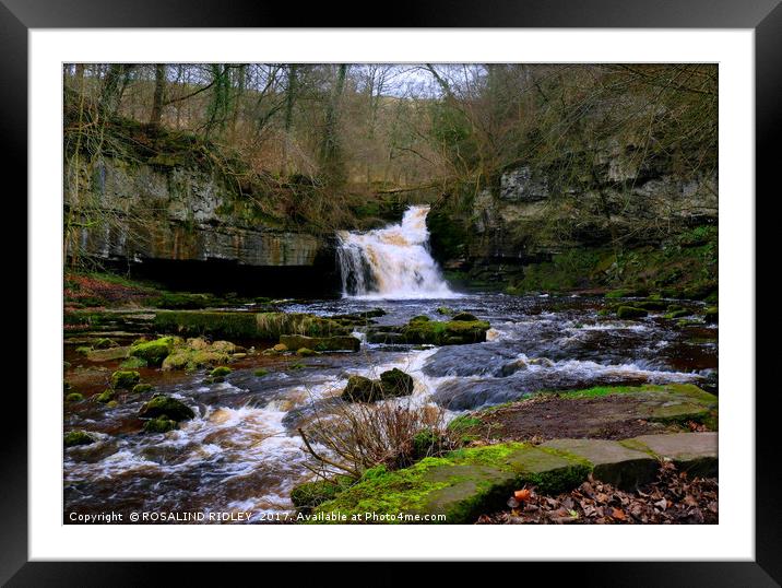 "WEST BURTON WATERFALL" Framed Mounted Print by ROS RIDLEY
