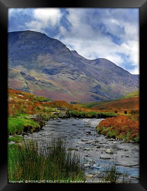 "Mountain stream" Framed Print by ROS RIDLEY