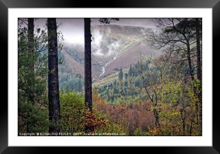 "Clouds descend over the Helvellyn Ridge" Framed Mounted Print by ROS RIDLEY