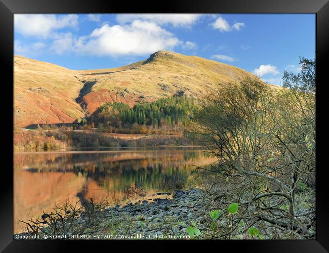 "Reflections of Brown Cove Crag" Framed Print by ROS RIDLEY