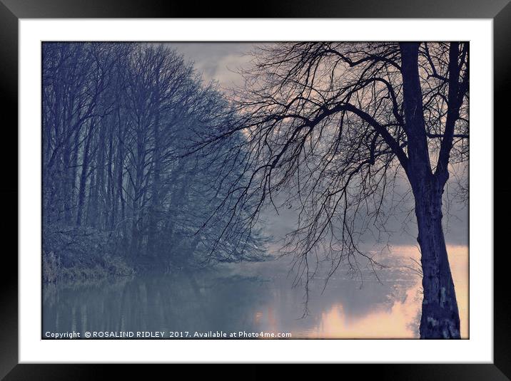 "Misty night by the lake" Framed Mounted Print by ROS RIDLEY