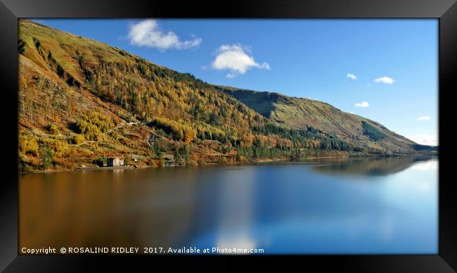 "Autumn sunshine at lake Thirlmere" Framed Print by ROS RIDLEY