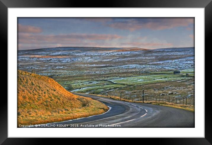 "Snow across Burtree Fell" Framed Mounted Print by ROS RIDLEY