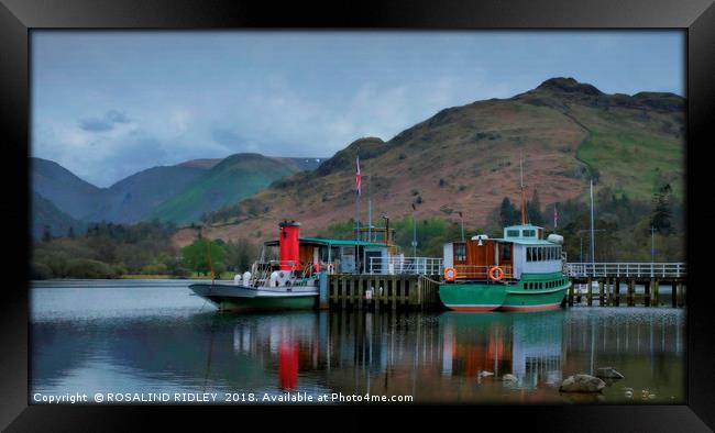 "Reflections at Ullswater Jetty" Framed Print by ROS RIDLEY