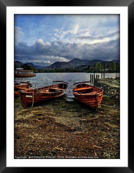 "Evening light on the boats at Derwentwater" Framed Mounted Print by ROS RIDLEY