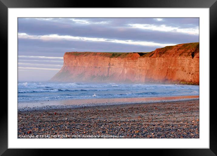 "Sunset at Huntcliff  Saltburn" Framed Mounted Print by ROS RIDLEY