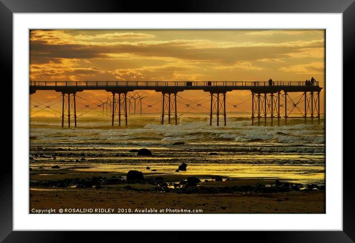 "Saltburn Sunset 2" Framed Mounted Print by ROS RIDLEY