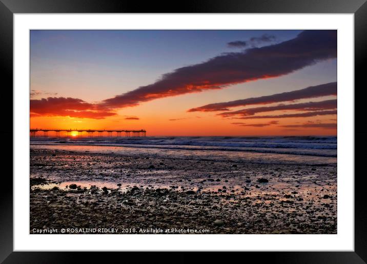 "Saltburn Sunset 3" Framed Mounted Print by ROS RIDLEY