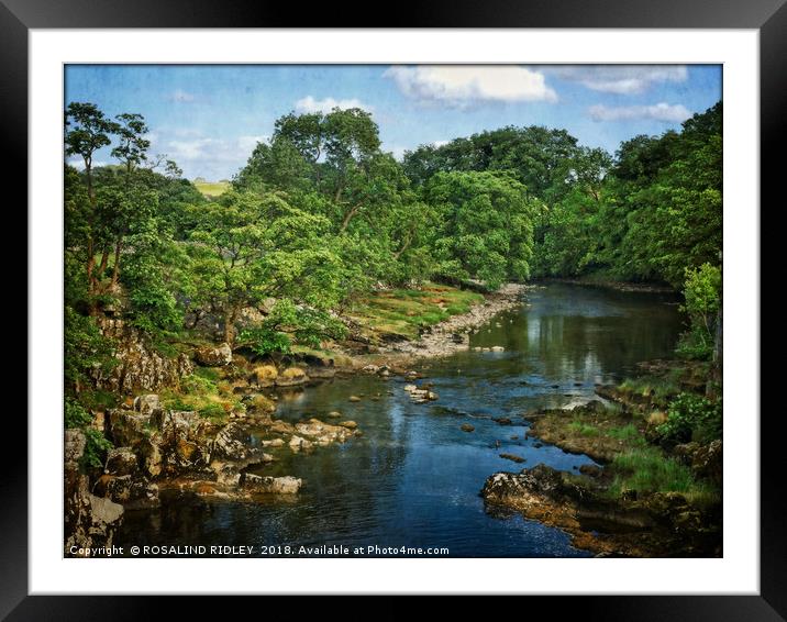 "Along the River Wharfe at Grassington 2" Framed Mounted Print by ROS RIDLEY