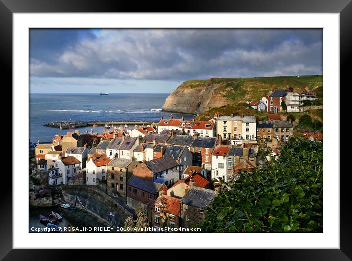 Evening Light at Staithes Framed Mounted Print by ROS RIDLEY