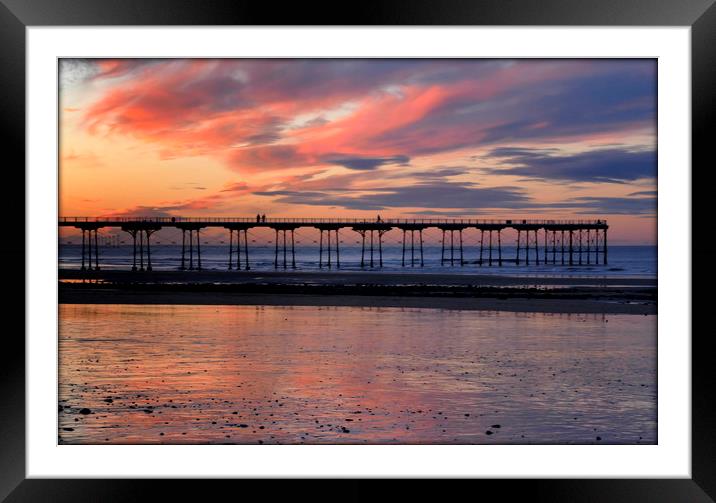 "Changing skies at Saltburn" Framed Mounted Print by ROS RIDLEY