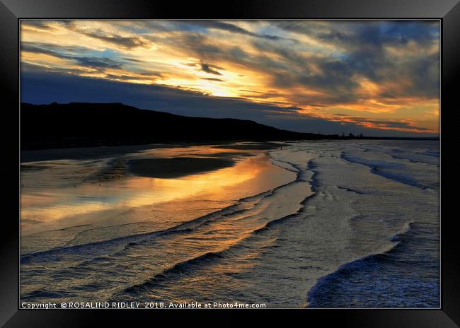 "Sunset across the shore" Framed Print by ROS RIDLEY