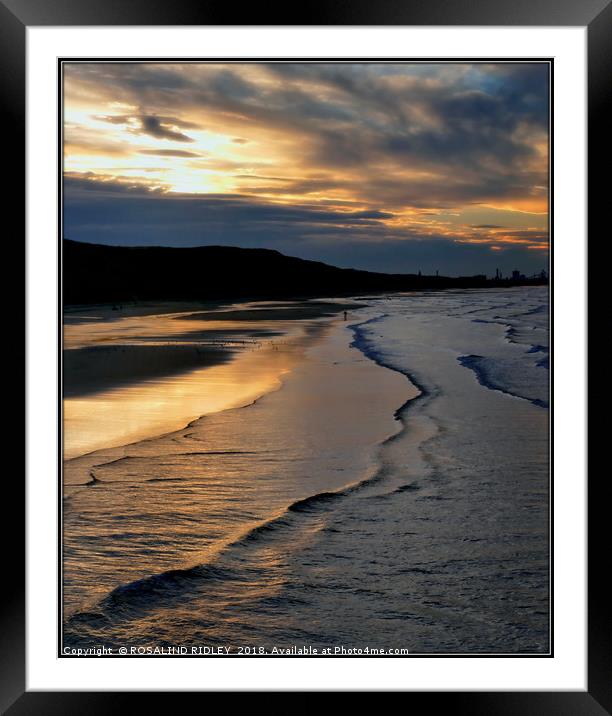 "Sunset reflections in the sea" Framed Mounted Print by ROS RIDLEY