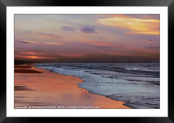 "Golden sunset , Silver sea" Framed Mounted Print by ROS RIDLEY