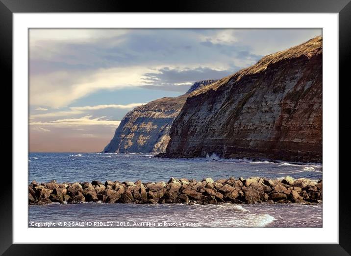 "Misty sunset Skinningrove" Framed Mounted Print by ROS RIDLEY