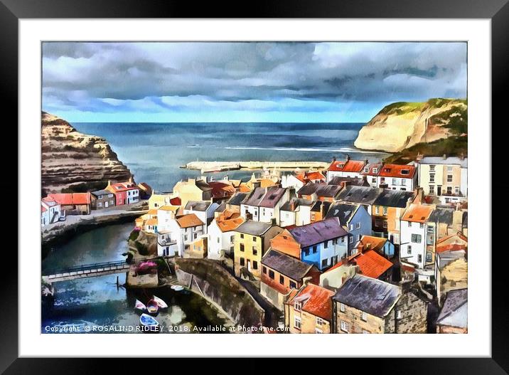 "Staithes" Framed Mounted Print by ROS RIDLEY