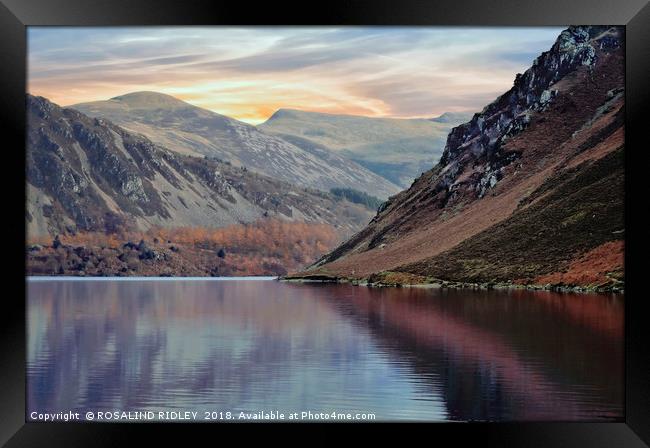 "Coloured Reflections at the lake" Framed Print by ROS RIDLEY