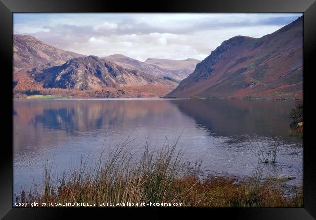 "Reflections at Ennerdale water" Framed Print by ROS RIDLEY