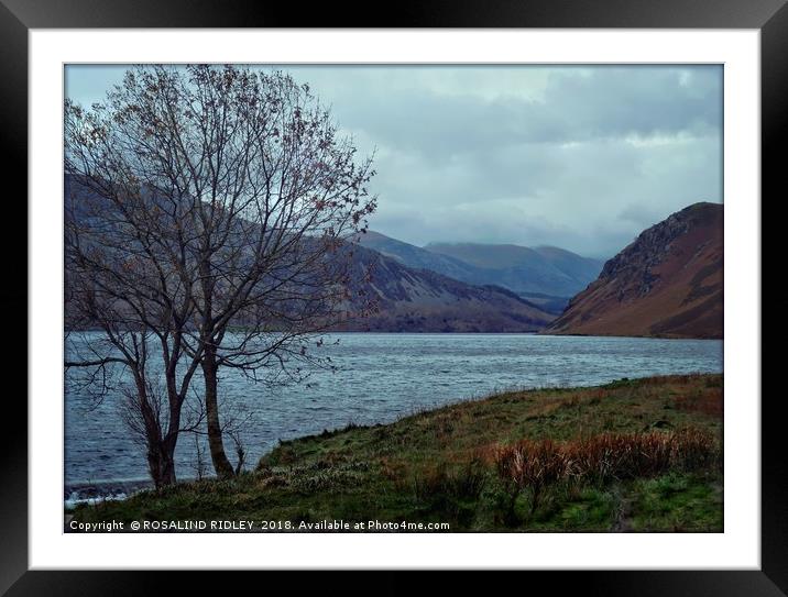"Storm clouds at Ennerdale Water" Framed Mounted Print by ROS RIDLEY